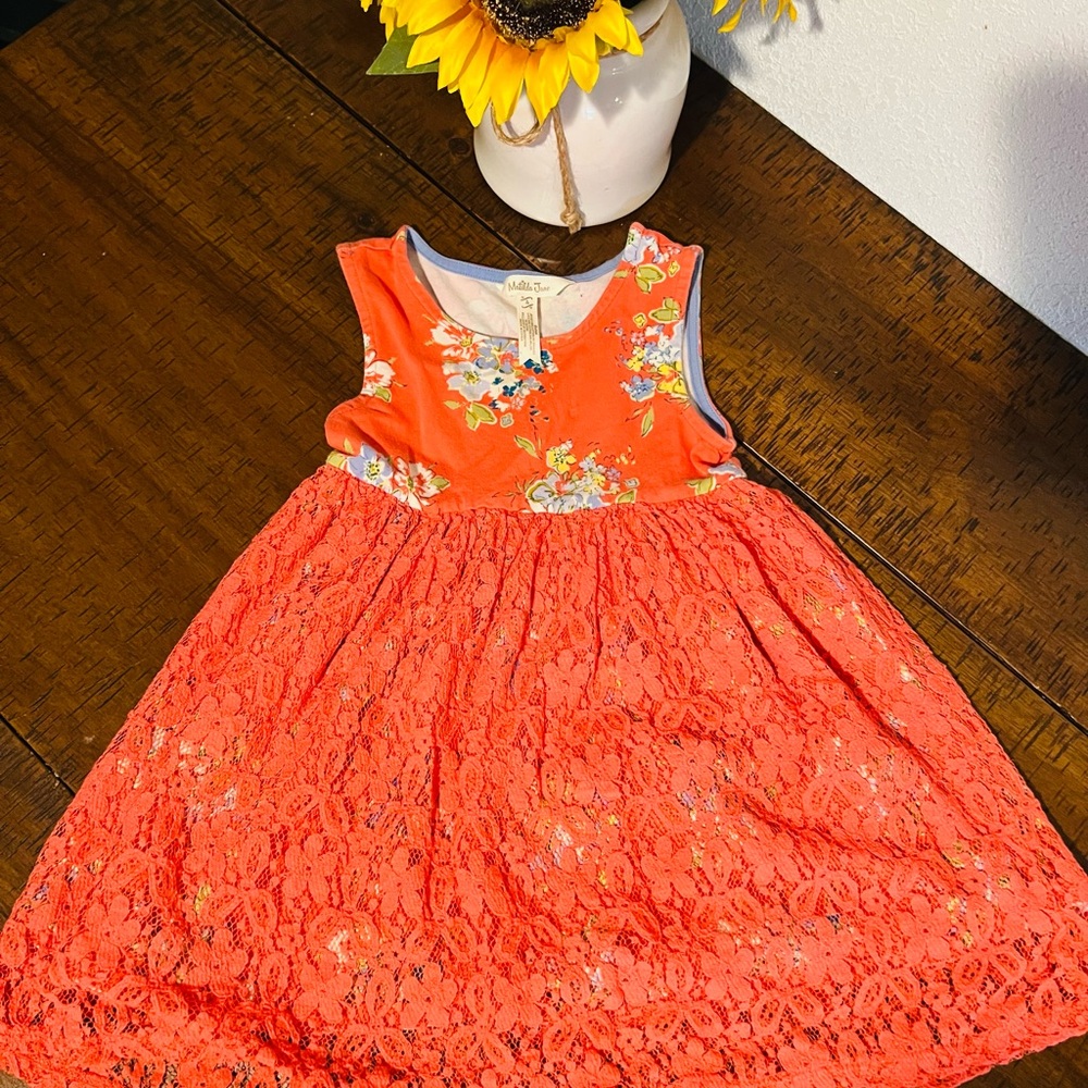 Matilda Jane Orange Floral Lace Kids Dress